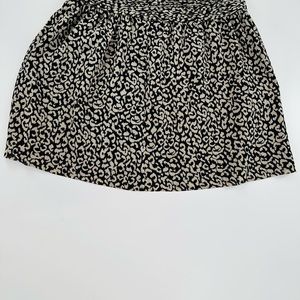 ANN TAYLOR LOFT SIZE 4 Black Cheetah Print Mini Flow Skirt